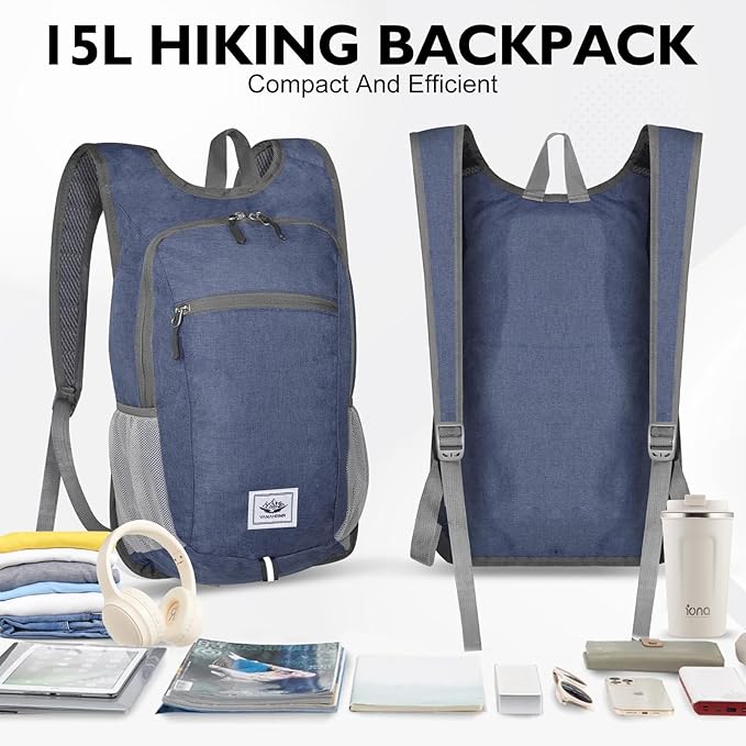 Hiking Backpack Small Lightweight Packable Foldable foldable backpack Packable Camping Hiking for Backpack (Dark Blue)