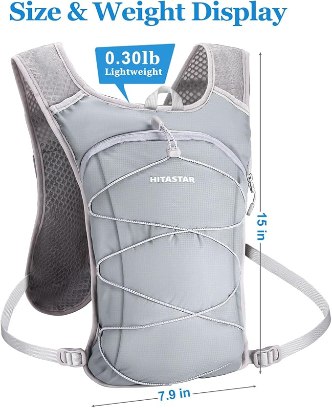 Hydration Backpack with 2L Hydration Bladder Lightweight Water Backpack Climbing Pouch for Hiking Hydration Pack for Running Cycling Hiking
