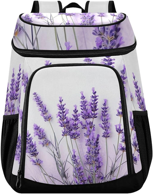 YETTASBIN Leakproof 36 Cans Cooler Backpack for Men Women - Lavender Insulated Backpack Cooler Large Capacity Waterproof Lunch Bag for Hiking, Camping, Beach, Fishing, Work
