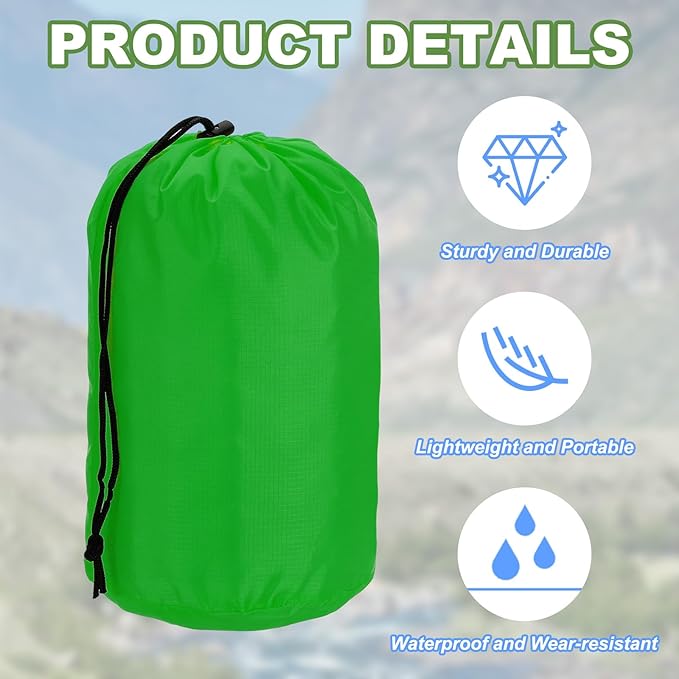 PATIKIL Stuff Sack, Waterproof Outdoor Storage Sack Portable Drawstring Dust Flap Bag for Hiking Backpacking