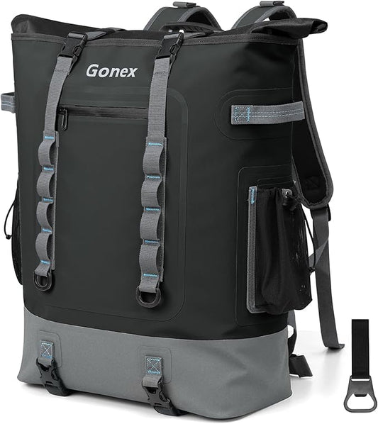 Gonex Cooler Backpack, 40 Can Insulated Soft Backpack Cooler Bag for Men Women, Waterproof Nylon TPU Cooler Backpack for Beach, Picnic, Lunch and Camping