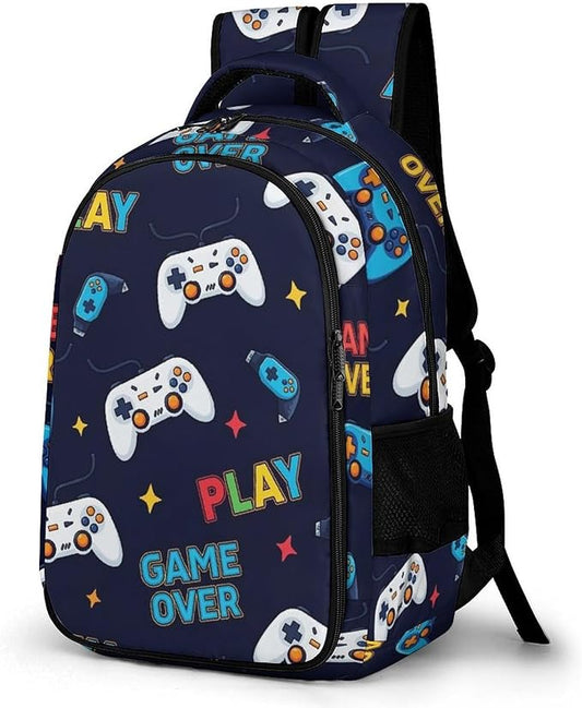 Hiking Travel Backpack Video Games Weapon Game over Play for Men Women, Waterproof Anti Theft Laptop Rucksack with Multi Compartments for Outdoor Sports