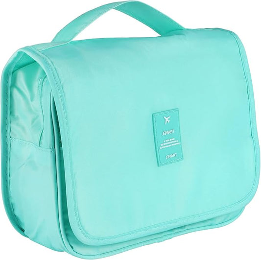 Pengxiaomei Toiletry Bag for Women, Waterproof Hanging Cosmetic Bag Portable Travel Makeup Pouch Multi-function Handle Bathroom Bag for Mothers Day Gifts (Mint Green)