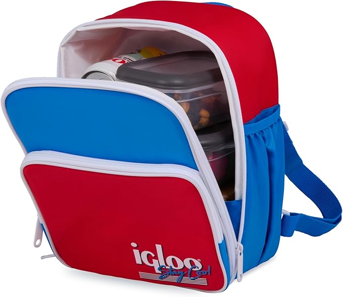Igloo Retro Insulated Mini Backpack; Red, White & Blue