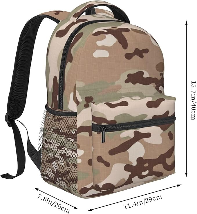 Rucksack Multipurpose Anti-Theft Big Capacity Shoulder Bag, Us Army Camouflage Travel Hiking Camping Rucksack With Side Pockets
