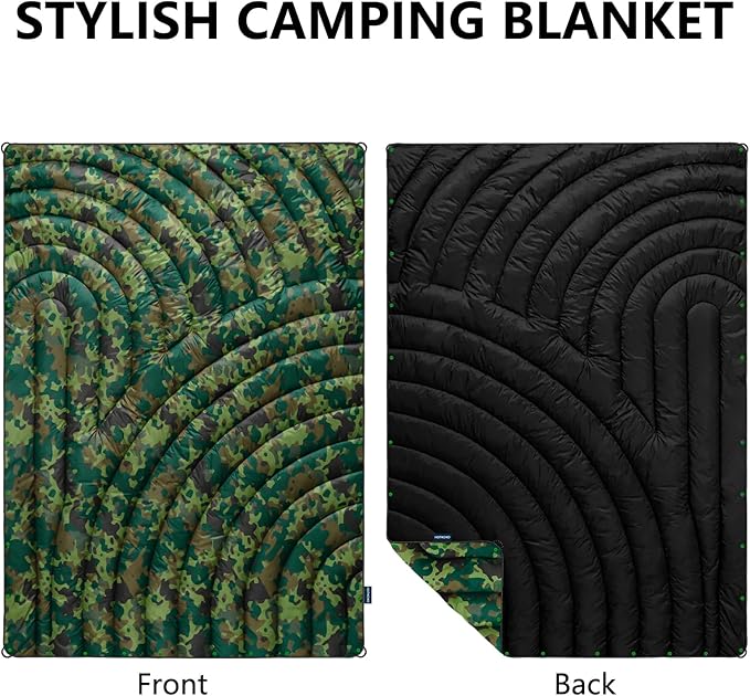 Camping Blanket,Lightweight Puffy Printed Camping Blanket Packable Outdoor Blanket for Camping,Traveling, Stadium, Hiking, Picnics