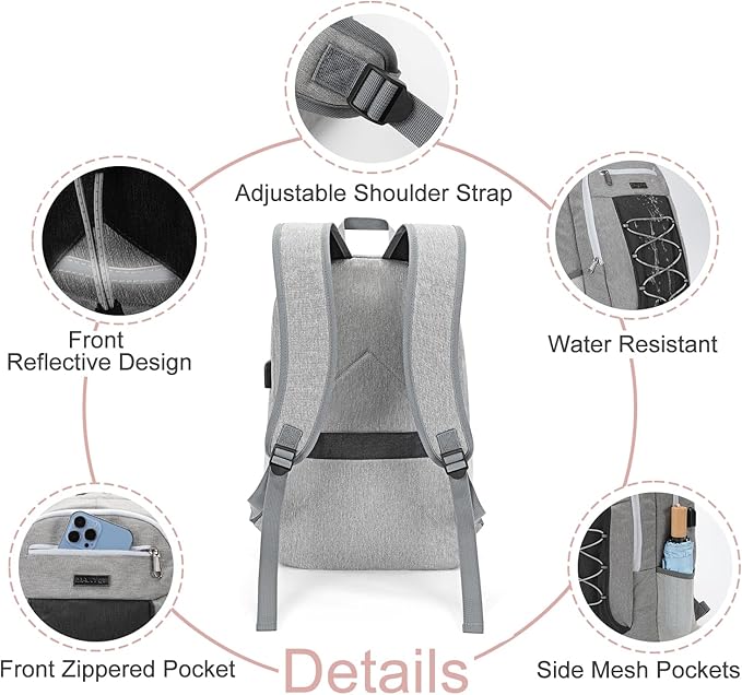 MAXTOP Travel Backpack Laptop Back Pack College Bookbag with USB Charging Port Water Resistant Work Business Backpacks