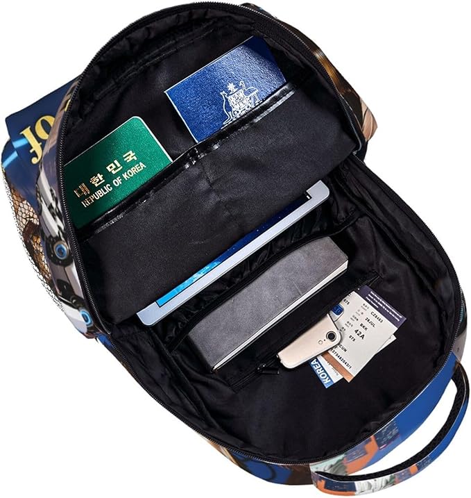 Men Women Lightweight America 250th Anniversary USA Patriotic Freedom Art Daypack Bookbag Big Capacity Carry On Bag With Side Pockets for Camping Travel Bicycle