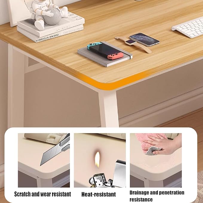 Computer Desk Modern Simple Style Desk for Home Office, 39.3 inch Natural Writing Table for Bedroom Living Room Natural