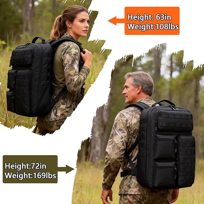 Tactical Camo Backpack for Men Women Waterproof Durable MOLLE Backpack Camping Hunting Emergency Preparedness