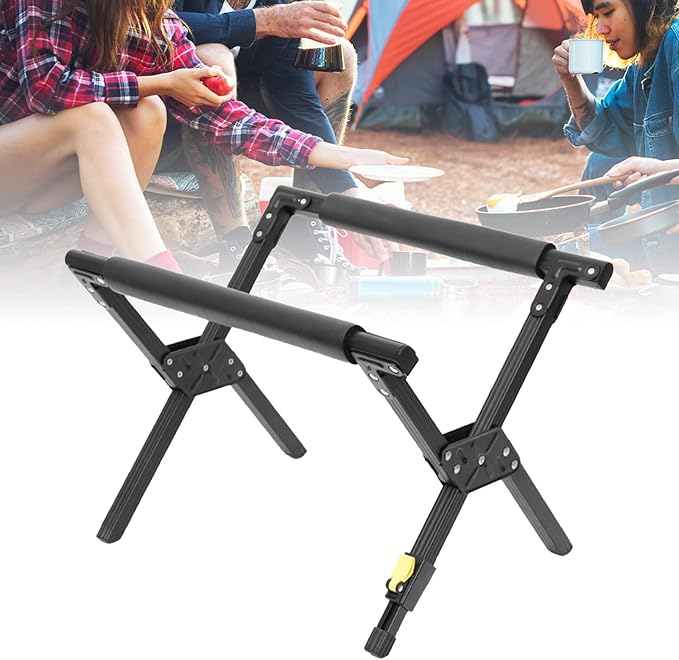 VINGVO Camping Cooler Stand, Adjustable Strong Load Bearing Stable Folding Cooler Stand Frame Aluminum Alloy for Camping Hiking BBQ Cooking Fishing Picnic Outdoor, Light Weight Ice Box Holder (Black)