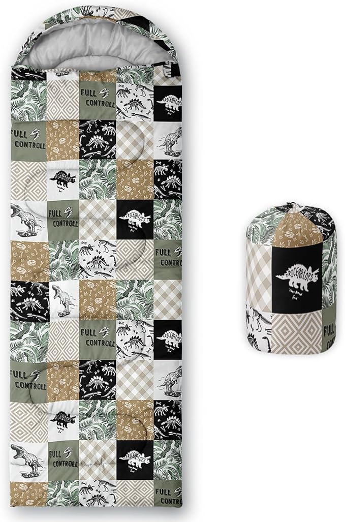 Kids Sleeping Bag for Boys Girls,Bohemian Cowboy Print-Lightweight Warm Portable Outdoor Indoor-Waterproof Cold Weather Resistant Sleeping Bag for Camping Hiking