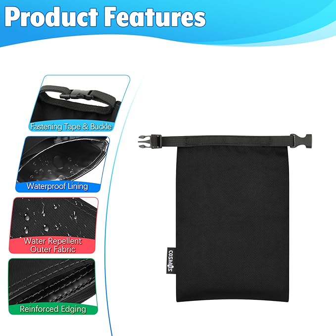Cosmos 3 Pcs Waterproof Dry Bag, Mini Waterproof Pouch Portable Dry Sacks Small Roll Top Storage Bag for Outdoor Travel Kayaking Boating Camping Hiking (Small Size)
