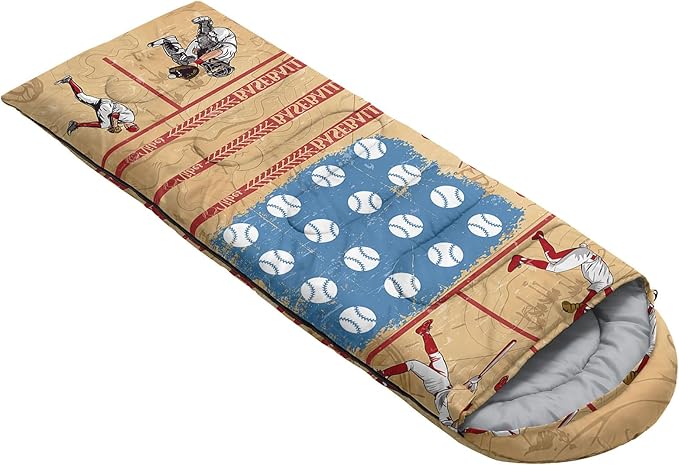 Kids Sleeping Bag for Boys Girls,Bohemian Cowboy Print-Lightweight Warm Portable Outdoor Indoor-Waterproof Cold Weather Resistant Sleeping Bag for Camping Hiking