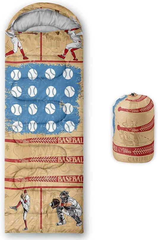 Kids Sleeping Bag for Boys Girls,Bohemian Cowboy Print-Lightweight Warm Portable Outdoor Indoor-Waterproof Cold Weather Resistant Sleeping Bag for Camping Hiking