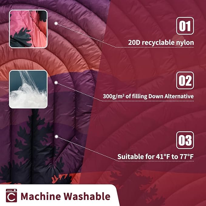 Camping Blanket,Lightweight Puffy Printed Camping Blanket Packable Outdoor Blanket for Camping,Traveling, Stadium, Hiking, Picnics