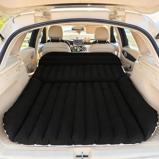 SUV Car Air Mattress – Inflatable Back Seat Bed with Electric Air Pump, Portable Camping Travel Sleeping Pad, Blow Up Car Bed (Black for SUV)