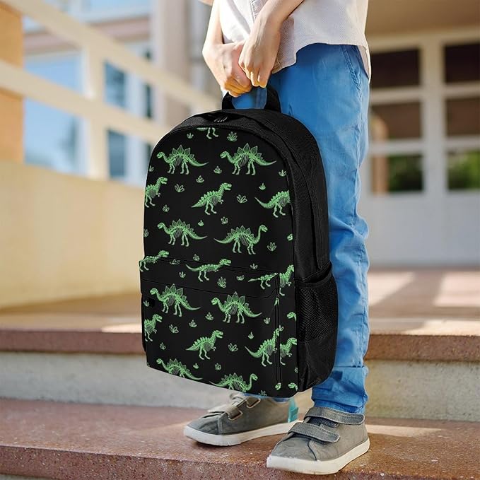 Sturdy Rucksack for College Bookbag and Outdoor Hiking with Large Capacity Dinosaur Men Women