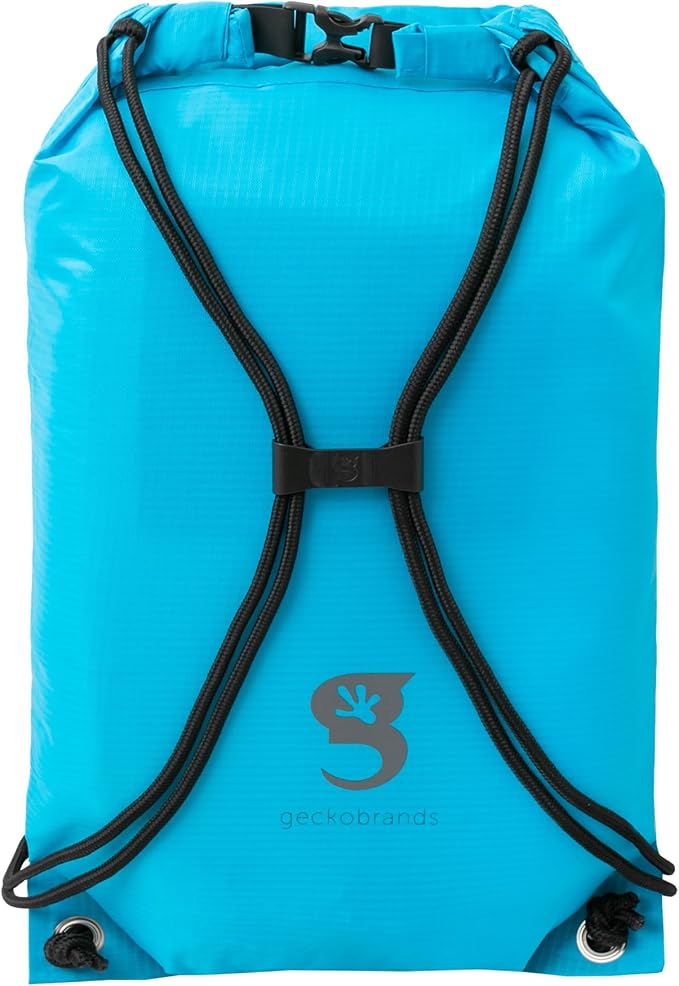geckobrands Embark 10L Drawstring Backpack – Waterproof, Lightweight Dry Bag for Beach, Hiking, and Light Water Activities