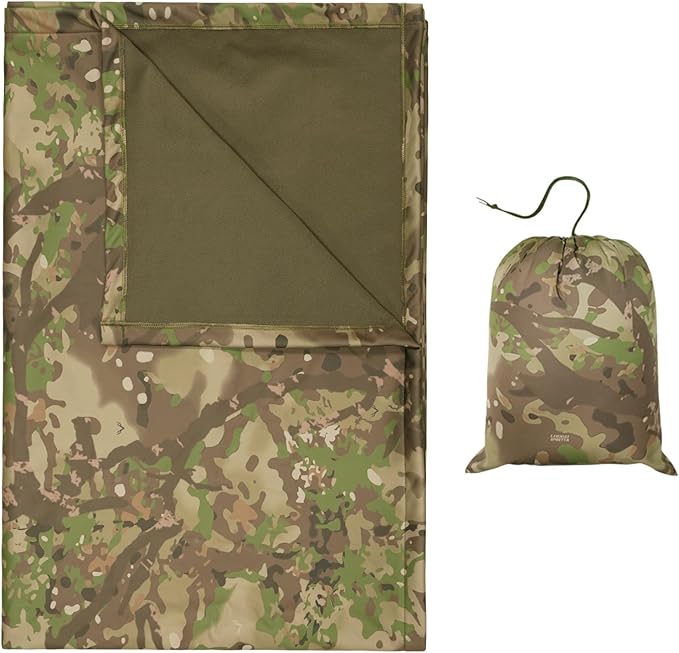 LOOGU Camo Blanket Waterproof Insulation Poncho Liner for Outdoor Camping, Hiking, Hunting, Survival, Backpacking, Picnicking