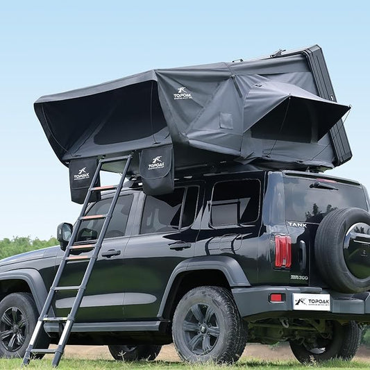 Pop Up Rooftop Tents Aluminum Hard Shell for Camping Waterproof SUV Car Jeep Overland Tent Campers Easy Setup in 30 Seconds-Topoak Vision