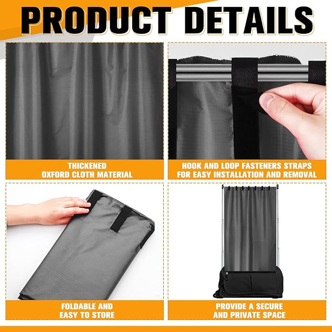 Privacy Curtain for Dance Bag Suitcase Portable Changing Room Privacy Curtain Without Rack Partition Screens for Dancer Backstage Accessories, Camping, Window Shades