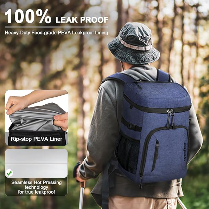 Capolo Cooler Backpack for Men Women Insulated Backpack Cooler Leak Proof Thermal Bag Beverage Soft Cooler Bag Lunch Backpack for Camping 30/45 Cans