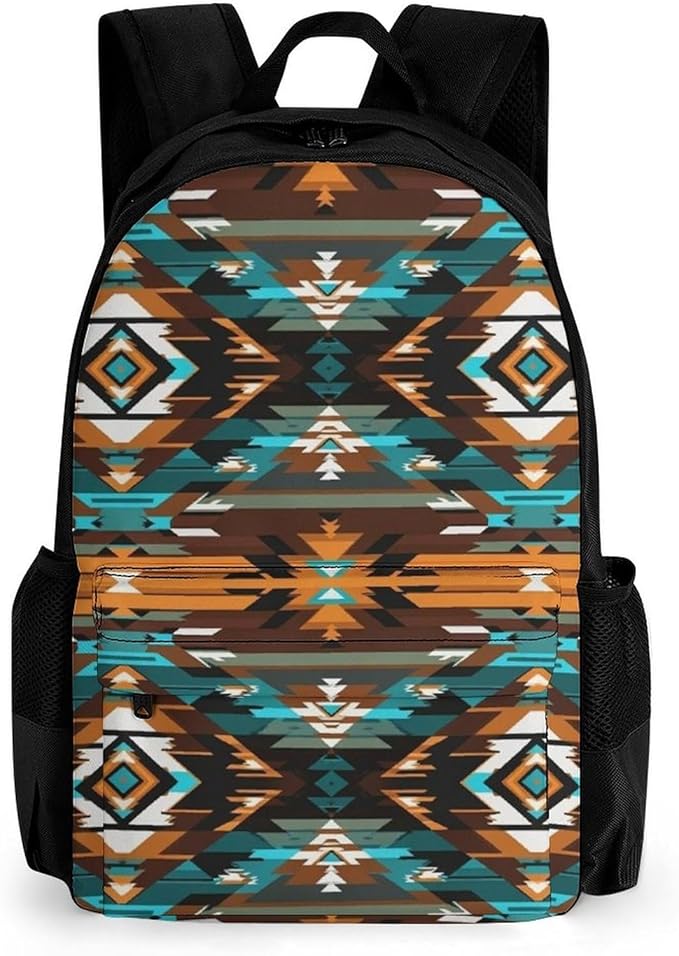 Lightweight Rucksacks for Climbing Outdoors Walking Cycling, Large Capacity Anti-Theft Multipurpose Carry On Bag, Ethnic Tribal Navajo Aztec Camping Outdoor Backpack