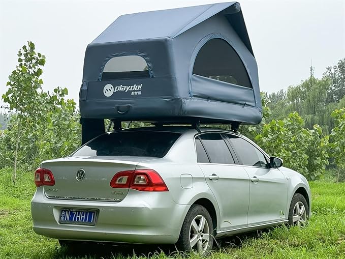 UNISTRENGH 2 Person Inflatable Car Rooftop Tent Easy Set-up Large Outdoor Glamping Camping Tent for SUV,Truck and Universal Auto Self-Driving Touring