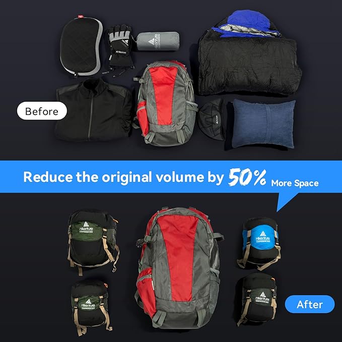 Hikenture Compression Sack for Sleeping Bag, Upgrade Anti-Tear Nylon Sleeping Bag Stuff Sack, 10L/14L/20L/30L Water-Resistant Compression Bag, Storage Bag