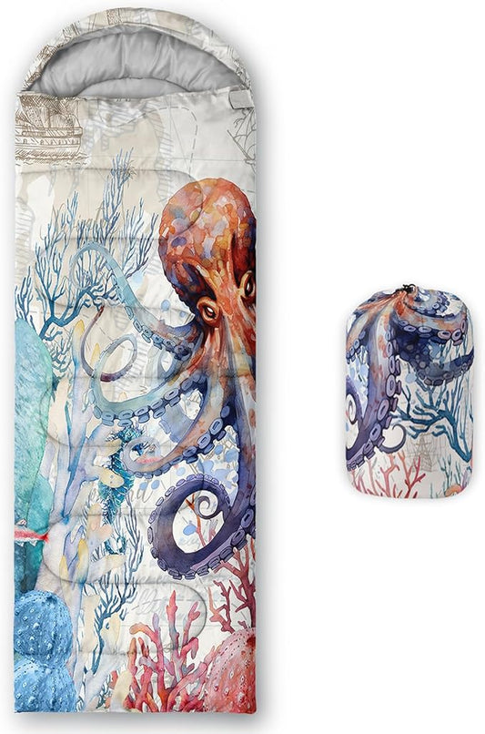 AILONEN Girls Pink Camping Sleeping Bags,Lightweight & Waterproof,3 Season Warm & Cool Weather,Cute Bow Duck Print Sleeping Bags for Kids,Girls,Adults Travelling,Outdoors