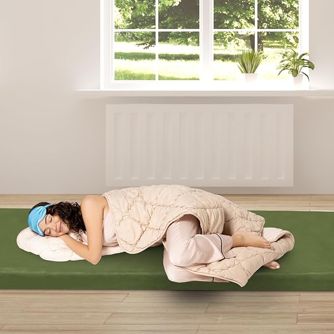 2.5" Thick Memory Foam Camping Mattress Sleeping Pad,Portable Roll Up Floor Sleeping Mat,Camp Cot Mattress Pad,Lightweight Outdoor Tent Mattress,with Carry Bag,for Travel, Hiking