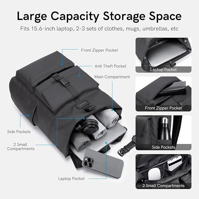 Kingsons Travel Laptop Backpack, Anti Theft Lightweight Backpacks，Waterproof Backpack Casual Daypack Computer Bag Gift