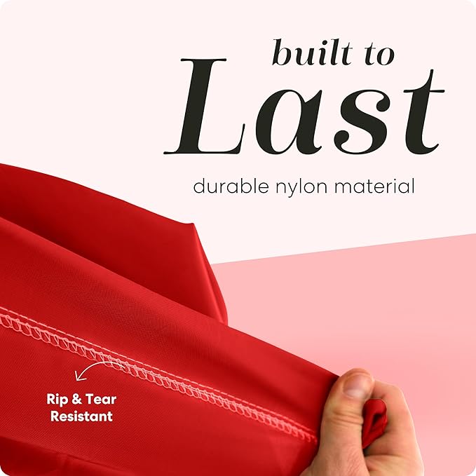 Handy Laundry Bag Shoulder Strap - Drawstring Locking Closure, Durable Nylon Material, Large Capacity, Heavy Duty Stitching - Perfect for Laundromat or College Dorm (Red, 30" x 40")