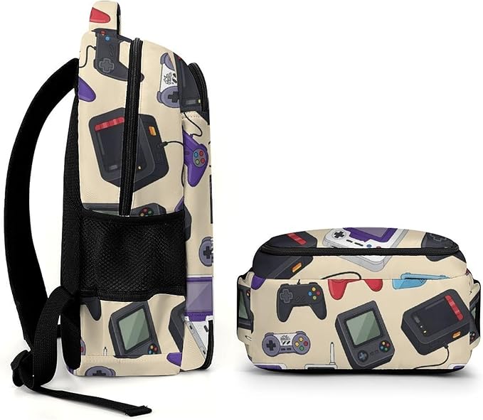 Travel Backpack Purse for Women, Video Game Weapon Funny Games Cute Laptop Backpack with Tumbler Holder for Nurse Teacher College Work Casual Daypack