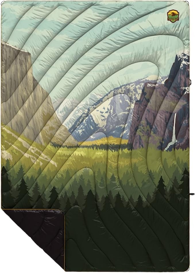 Rumpl Original Puffy Yosemite National Park Blanket for Camping and Outdoors, V1, Yosemite V1