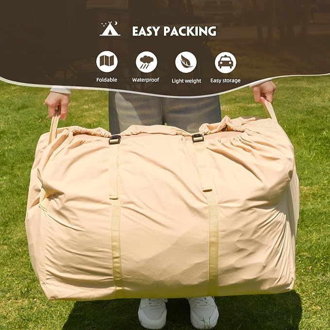 EROMMY 4/6/8/12 Person Inflatable Tent with Skylight, 4 Season Blow Up Tents with Hand Pump for Outdoor Camping & Hiking, Easy Set-up Windproof Sunproof Waterproof