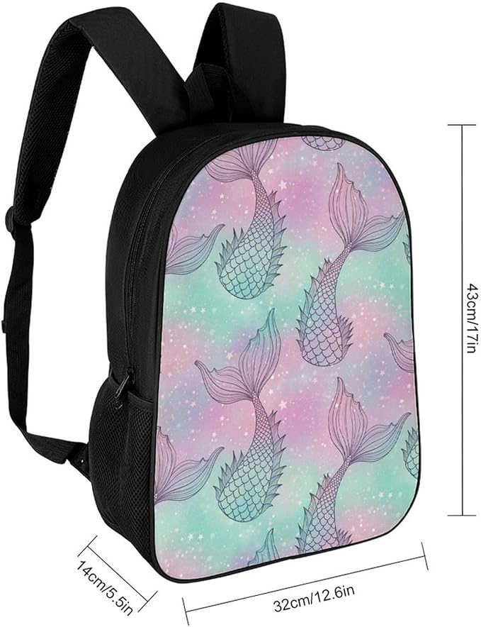Stylish Outdoor Backpack Gym Bag with Large Capacity for College, Mermaid Tail College Bookbag