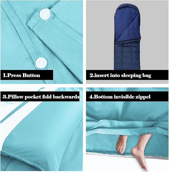 Sleeping Bag Liner,Travel Sheet & Adult Sleep Sack, Camping Sheets Travel Sleep Sack for Backpacking,Hotels & Hostels -Lightweight Single &Double Travel Sheet Camping Sheets