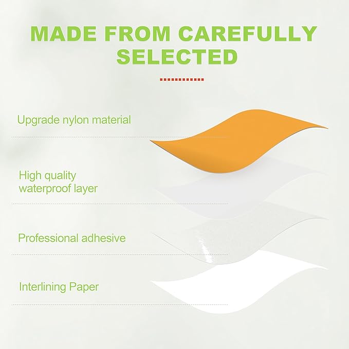 7x9in Nylon Repair Patch，Tent Repair Kit，Self Adhesive Waterproof Fabric Repair Tape for Tent, Umbrella, Sleeping Bag, Down Jackets,Knapsack. （Tangerine Yellow,6ps）