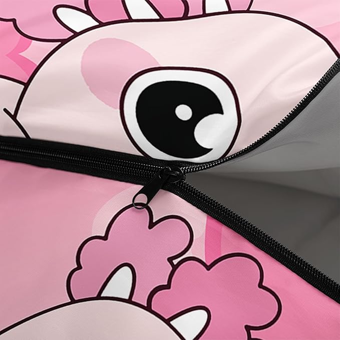 AILONEN Kawaii Puppy Sleeping Bag for Kids Boys Girls,Warm and Cool Weather,Lightweight,Waterproof Backpacking,Cartoon Cute Dog & Duck Animal Themed Blue Sleeping Bag for Camping