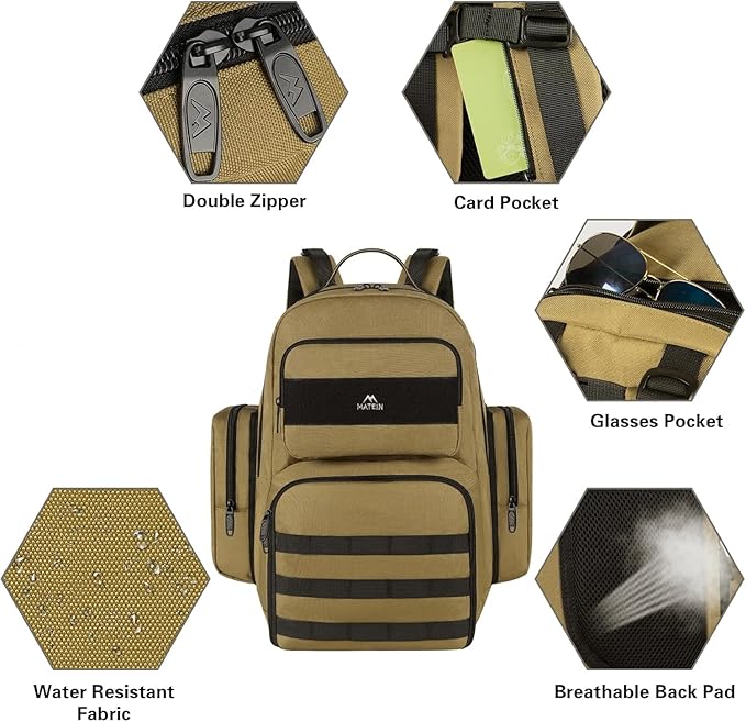 MATEIN Lunch Backpack for Men, 15.6 Inch Travel Laptop Backpack Insulated Cooler Bag Lunch box Rucksack, Extra Large Water Resistant College Work Computer Daypack Gifts for Men