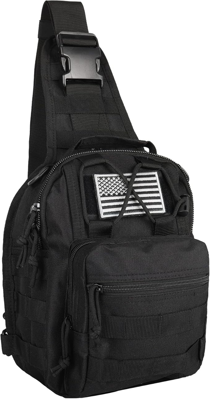 BOMTURN Tactical Backpack-1000D Waterproof Military Backpack/Laser-Cut/CCW Bags Sling Bag Tactical Satchel Shoulder Bag Men