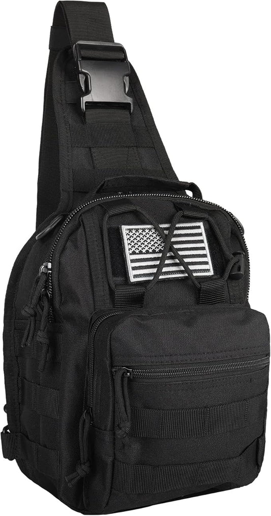 BOMTURN Tactical Backpack-1000D Waterproof Military Backpack/Laser-Cut/CCW Bags Sling Bag Tactical Satchel Shoulder Bag Men