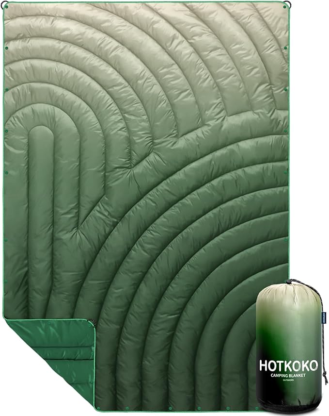 Camping Blanket - Puffy, Lightweight, Packable Outdoor Blanket for Traveling, Stadium, Hiking, Picnics