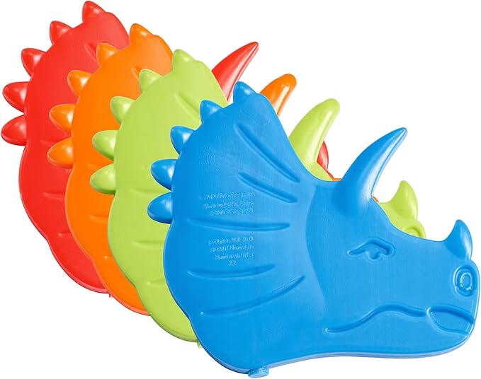 Cool Coolers Kids Lunch Box Ice Packs, Slim Ice Packs for Lunch Bags, Reusable-Multicolored 4 Pack (Dinosaur)