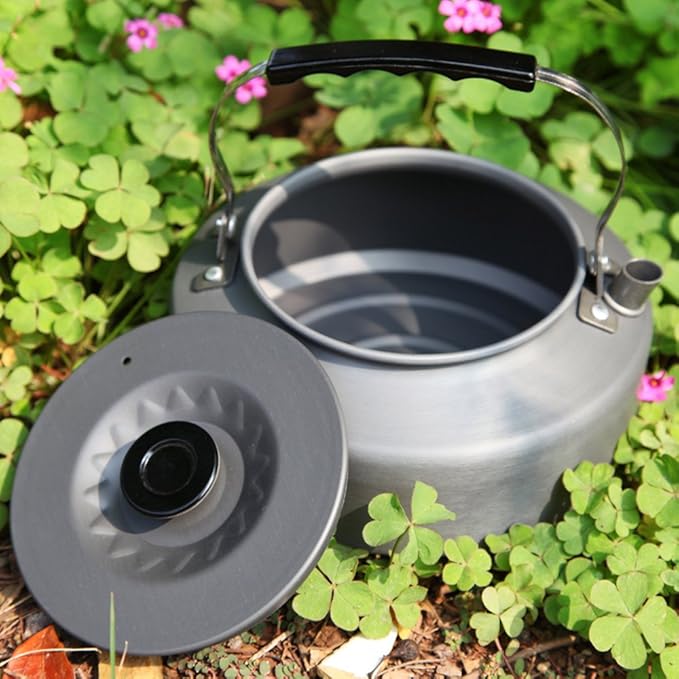 Doorslay Camping Kettle 1.6L Aluminum Tea Kettle with Carrying Bag Compact Lightweight Coffee Pot