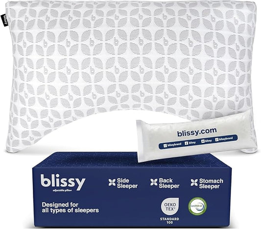 BLISSY Adjustable Memory Foam Pillow with Cooling Technology (King Size) - Oeko-TEX & CertiPUR-US