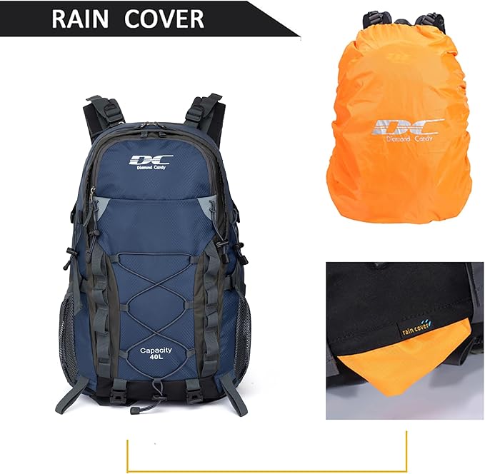 Diamond Candy Waterproof Hiking Backpack for Men and Women, Lightweight Day Pack for Travel Camping | Waterproof, Lightweight, for Travel Camping