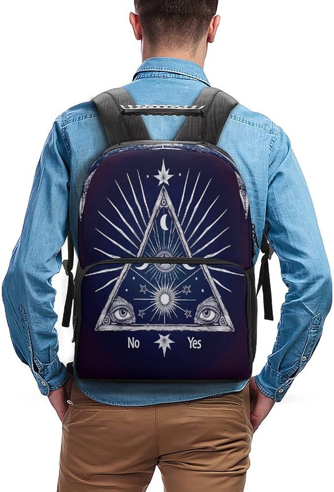 Men Women Polyester Purple Goth Gothic Witch Magic Spirit Board Daypack Big Capacity Shoulder Bag With Adjustable Shoulder Straps for Camping Travel Walking Cycling